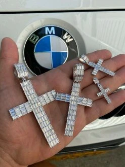 Solid 925 Sterling Silver Cross Pendant Baguette Iced Diamond Necklace Hip-Hop 18 Solid 925 Sterling Silver Cross Pendant Baguette Iced Diamond Necklace Hip-Hop -Harlem Bling Shop harlembling solid 925 sterling silver cross pendant baguette iced diamond necklace hip hop 81264.1664400021