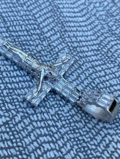 Solid 925 Sterling Silver Cross W. Jesus Pendant Baguette Iced Diamond Necklace 25 Solid 925 Sterling Silver Cross W. Jesus Pendant Baguette Iced Diamond Necklace -Harlem Bling Shop harlembling solid 925 sterling silver cross w jesus pendant baguette iced diamond necklace 97109.1664390605