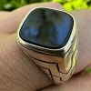 Solid 925 Sterling Silver Diamond Shape Black Onyx Mens Signet Ring Sizes 7-13 -Harlem Bling Shop harlembling solid 925 sterling silver diamond shape black onyx mens signet ring sizes 7 13 11270.1682627581