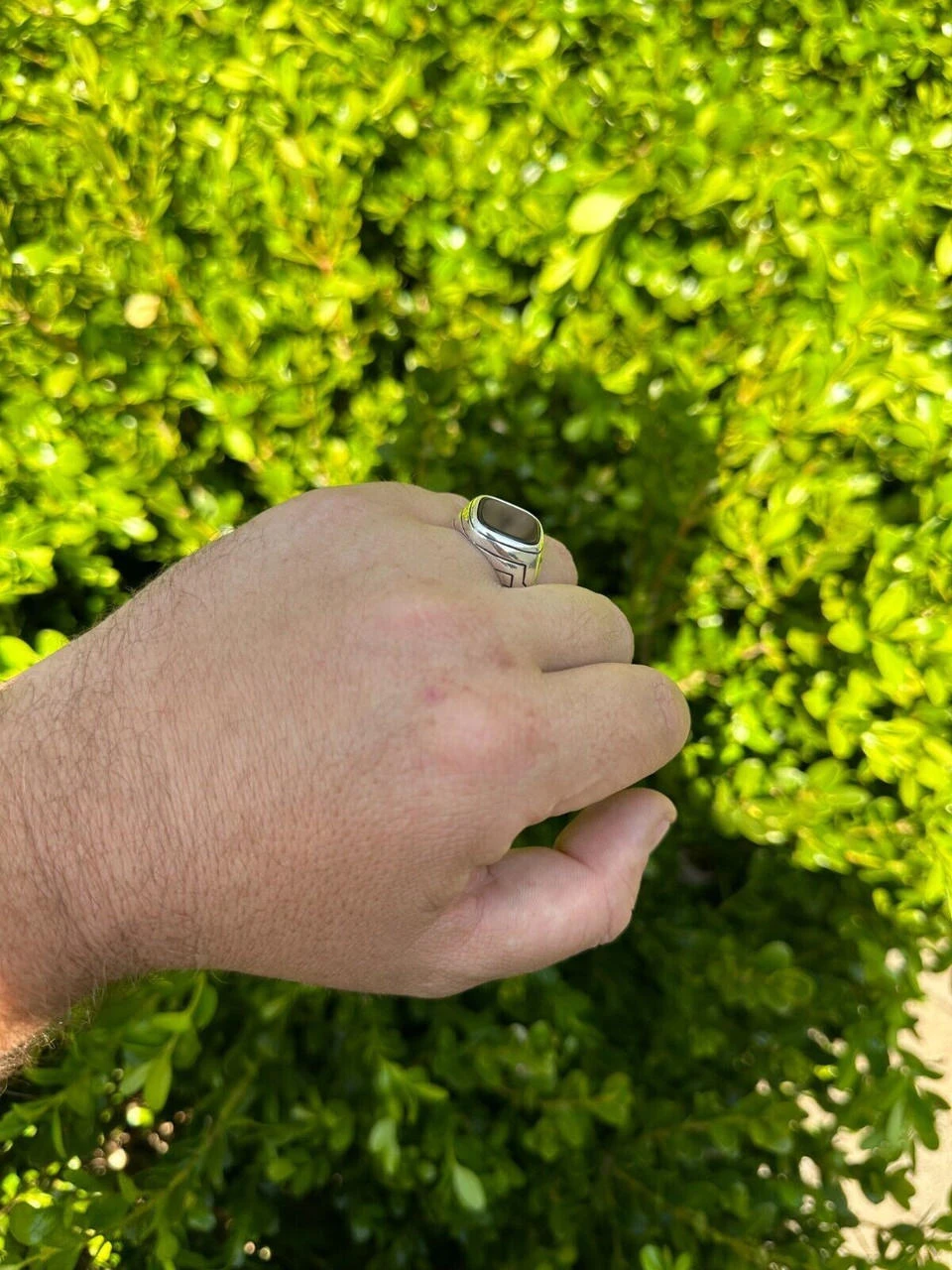 Solid 925 Sterling Silver Diamond Shape Black Onyx Mens Signet Ring Sizes 7-13 10 Solid 925 Sterling Silver Diamond Shape Black Onyx Mens Signet Ring Sizes 7-13 - Image 8