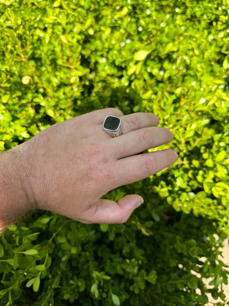 Solid 925 Sterling Silver Diamond Shape Black Onyx Mens Signet Ring Sizes 7-13 9 Solid 925 Sterling Silver Diamond Shape Black Onyx Mens Signet Ring Sizes 7-13 - Image 7