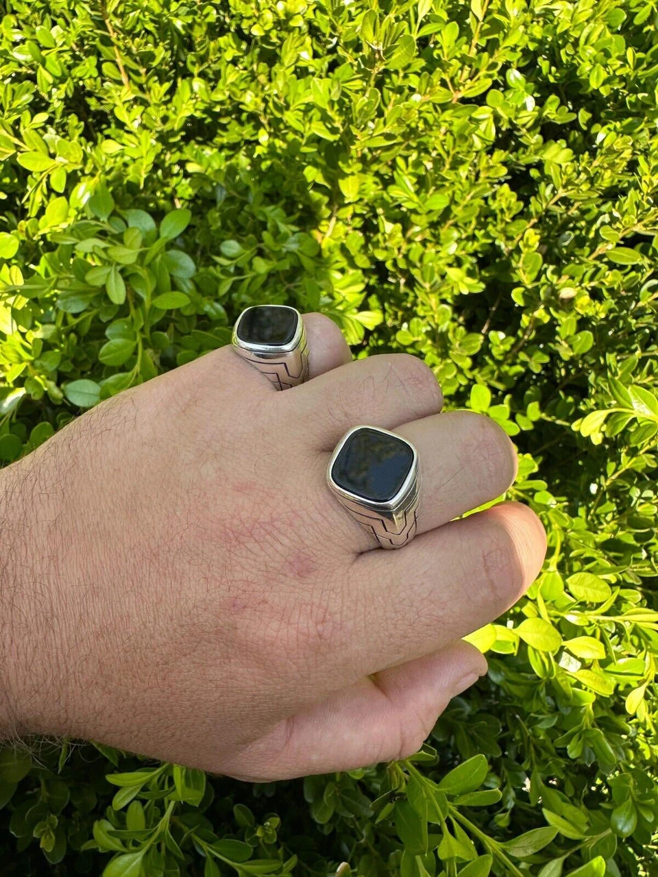 Solid 925 Sterling Silver Diamond Shape Black Onyx Mens Signet Ring Sizes 7-13 16 Solid 925 Sterling Silver Diamond Shape Black Onyx Mens Signet Ring Sizes 7-13 - Image 14