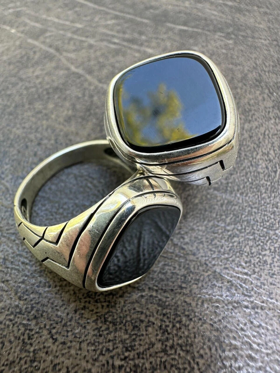 Solid 925 Sterling Silver Diamond Shape Black Onyx Mens Signet Ring Sizes 7-13 5 Solid 925 Sterling Silver Diamond Shape Black Onyx Mens Signet Ring Sizes 7-13 - Image 3