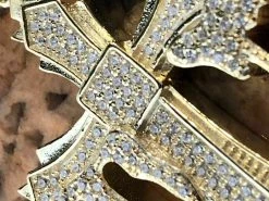 Solid 925 Sterling Silver Dripping Cross Mens Iced Pendant Necklace Flooded Out -Harlem Bling Shop harlembling solid 925 sterling silver dripping cross mens iced pendant necklace flooded out 14136.1664373879