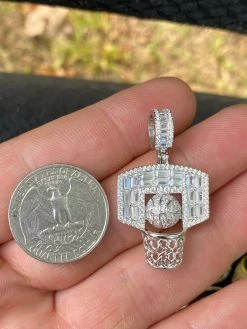 Solid 925 Sterling Silver Hip Hop Basketball Pendant Necklace Baguette Diamond 21 Solid 925 Sterling Silver Hip Hop Basketball Pendant Necklace Baguette Diamond -Harlem Bling Shop harlembling solid 925 sterling silver hip hop basketball pendant necklace baguette diamond 36818.1664374843