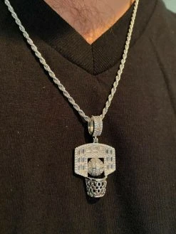 Solid 925 Sterling Silver Hip Hop Basketball Pendant Necklace Baguette Diamond 19 Solid 925 Sterling Silver Hip Hop Basketball Pendant Necklace Baguette Diamond -Harlem Bling Shop harlembling solid 925 sterling silver hip hop basketball pendant necklace baguette diamond 46600.1664394346