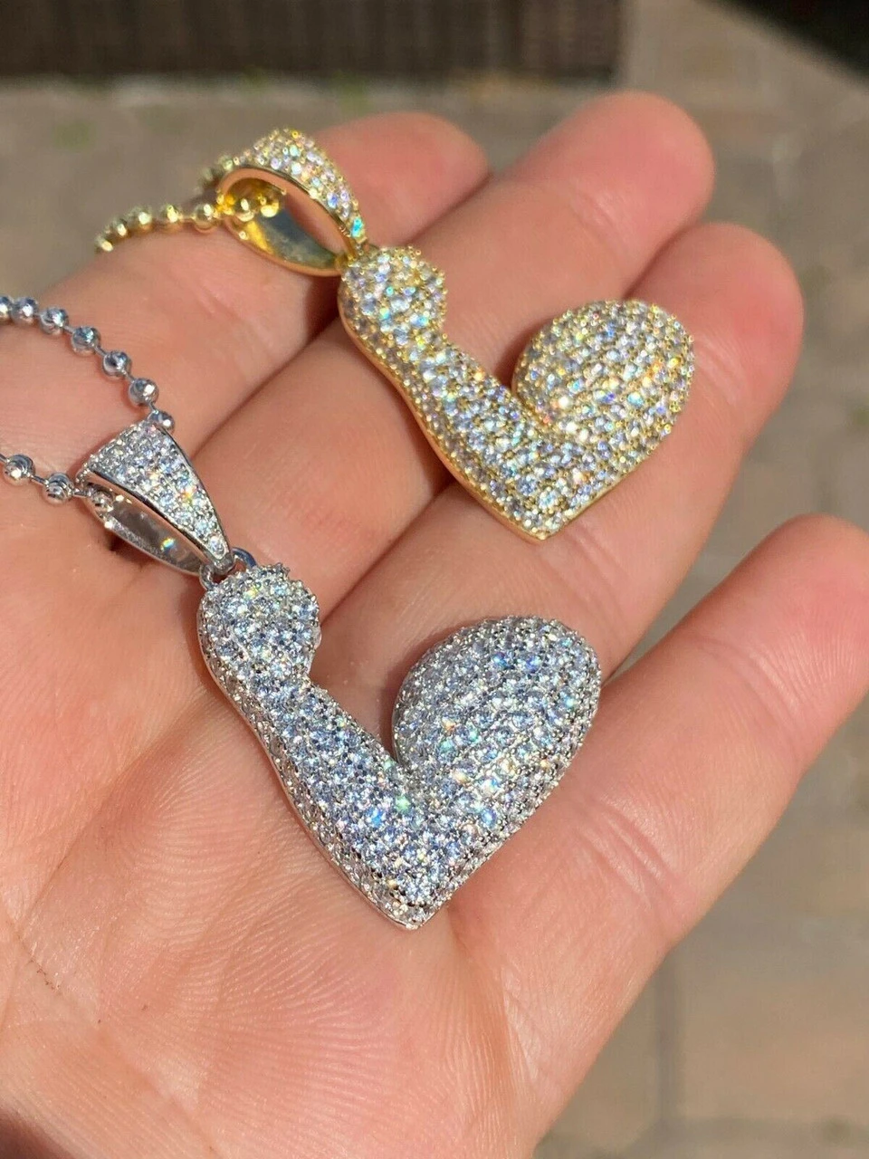 Solid 925 Sterling Silver Hip Hop Bicep Muscle Emoji Pendant Necklace Iced Gold 4 Solid 925 Sterling Silver Hip Hop Bicep Muscle Emoji Pendant Necklace Iced Gold - Image 2