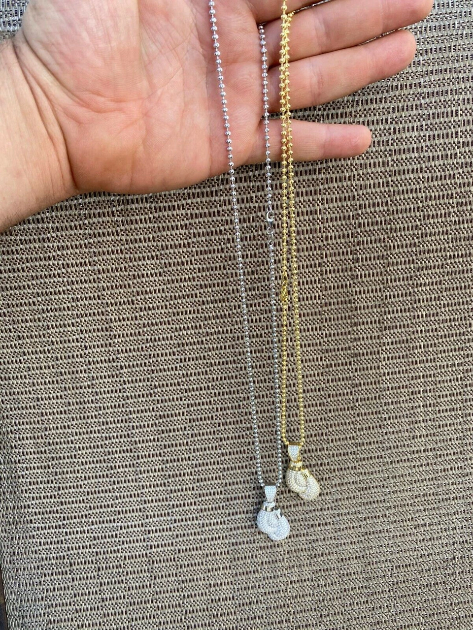 Solid 925 Sterling Silver Hip Hop Boxing Gloves Pendant Necklace Iced Diamond 8 Solid 925 Sterling Silver Hip Hop Boxing Gloves Pendant Necklace Iced Diamond - Image 6