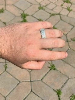 Solid 925 Sterling Silver Iced Eternity Band Wedding Bust Down Pinky Ring Men's 20 Solid 925 Sterling Silver Iced Eternity Band Wedding Bust Down Pinky Ring Men's -Harlem Bling Shop harlembling solid 925 sterling silver iced eternity band wedding bust down pinky ring mens 62801.1664389685