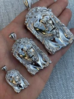Solid 925 Sterling Silver Jesus Pendant 25 Solid 925 Sterling Silver Jesus Pendant -Harlem Bling Shop harlembling solid 925 sterling silver jesus pendant 07858.1664375591