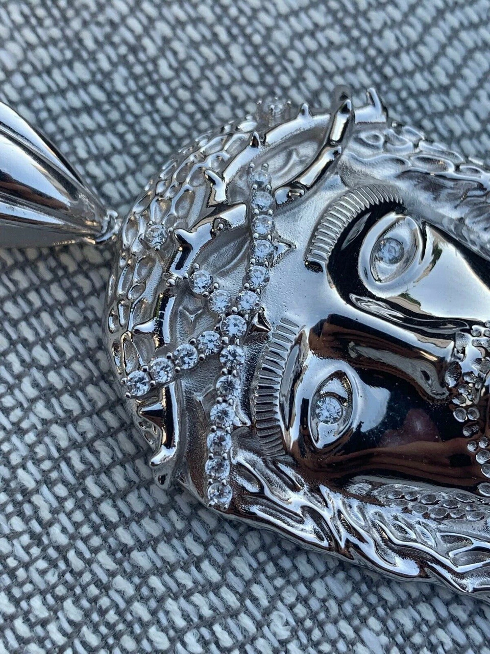 Solid 925 Sterling Silver Jesus Pendant 8 Solid 925 Sterling Silver Jesus Pendant - Image 6