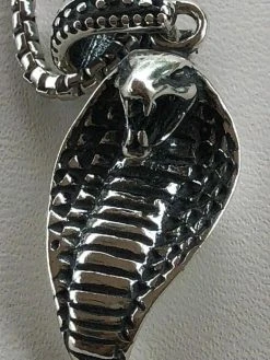 Solid 925 Sterling Silver King Cobra Snake Women’s Men’s Pendant W. 22” Chain -Harlem Bling Shop harlembling solid 925 sterling silver king cobra snake womens mens pendant w 22 chain 08964.1664394629