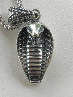 Solid 925 Sterling Silver King Cobra Snake Women’s Men’s Pendant W. 22” Chain -Harlem Bling Shop harlembling solid 925 sterling silver king cobra snake womens mens pendant w 22 chain 22886.1664386670