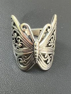 Solid 925 Sterling Silver Large Butterfly Ring Oxidized Rhodium Vintage Finish 15 Solid 925 Sterling Silver Large Butterfly Ring Oxidized Rhodium Vintage Finish -Harlem Bling Shop harlembling solid 925 sterling silver large butterfly ring oxidized rhodium vintage finish 12243.1664301233