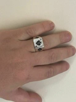 Solid 925 Sterling Silver Men Ace Of Spades Ring Lucky Poker Card Hand Size 7-13 15 Solid 925 Sterling Silver Men Ace Of Spades Ring Lucky Poker Card Hand Size 7-13 -Harlem Bling Shop harlembling solid 925 sterling silver men ace of spades ring lucky poker card hand size 7 13 35272.1664371723