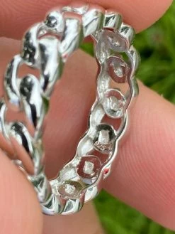 Solid 925 Sterling Silver Men's Ladies 6mm Wedding Band Cuban Link Ring Sz. 6-13 -Harlem Bling Shop harlembling solid 925 sterling silver mens ladies 6mm wedding band cuban link ring sz 6 13 61027.1664383103