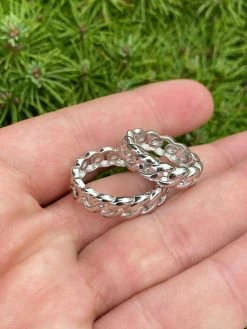 Solid 925 Sterling Silver Men's Ladies 6mm Wedding Band Cuban Link Ring Sz. 6-13 -Harlem Bling Shop harlembling solid 925 sterling silver mens ladies 6mm wedding band cuban link ring sz 6 13 83708.1664398441