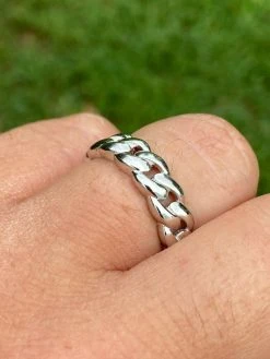 Solid 925 Sterling Silver Men's Ladies 6mm Wedding Band Cuban Link Ring Sz. 6-13 -Harlem Bling Shop harlembling solid 925 sterling silver mens ladies 6mm wedding band cuban link ring sz 6 13 89664.1664378395