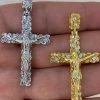Solid 925 Sterling Silver Mens Nugget Cross Jesus On Crucifix Pendant Iced Gold 1 Solid 925 Sterling Silver Mens Nugget Cross Jesus On Crucifix Pendant Iced Gold -Harlem Bling Shop harlembling solid 925 sterling silver mens nugget cross jesus on crucifix pendant iced gold 88530.1664385026