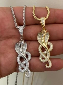 Solid 925 Sterling Silver Snake King Cobra Pendant Necklace Iced Gold Hip Hop 26 Solid 925 Sterling Silver Snake King Cobra Pendant Necklace Iced Gold Hip Hop -Harlem Bling Shop harlembling solid 925 sterling silver snake king cobra pendant necklace iced gold hip hop 07274.1665671517