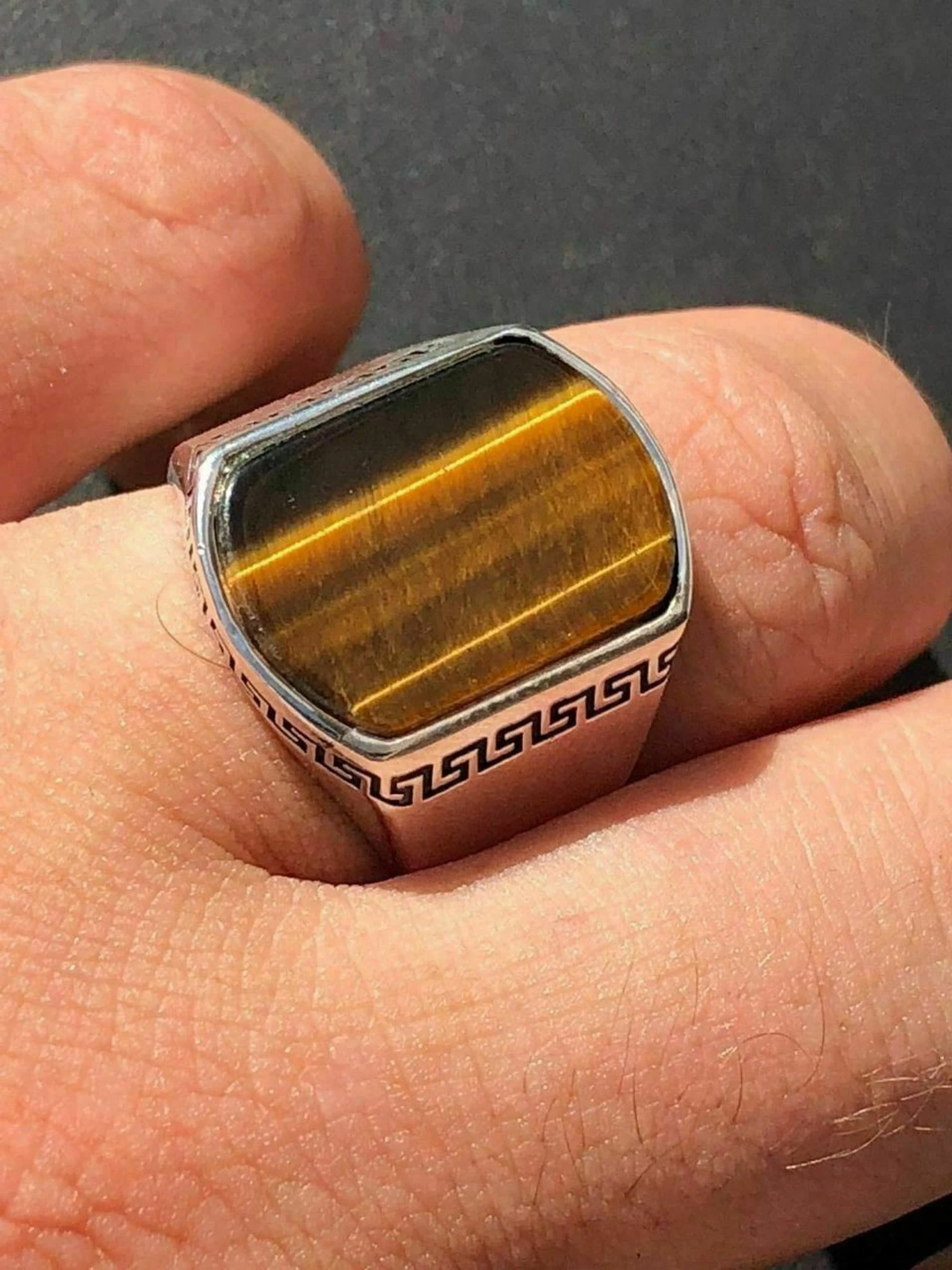 Solid 925 Sterling Silver Tiger's Eye Mens Signet Ring Size 7 8 9 10 11 12 13 3 Solid 925 Sterling Silver Tiger's Eye Mens Signet Ring Size 7 8 9 10 11 12 13