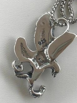 Solid 925 Sterling Silver USA American Eagle Mens Pendant W. 22” Chain -Harlem Bling Shop harlembling solid 925 sterling silver usa american eagle mens pendant w 22 chain 59155.1664372645