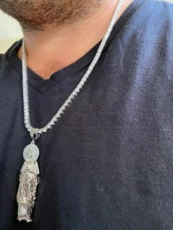 Solid 925 Sterling Silver - Virgin Mary Pendant Iced Necklace Virgin Guadalupe 25 Solid 925 Sterling Silver - Virgin Mary Pendant Iced Necklace Virgin Guadalupe -Harlem Bling Shop harlembling solid 925 sterling silver virgin mary pendant iced necklace virgin guadalupe 07722.1664399163