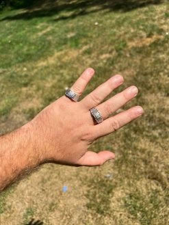 Solid Mens MOISSANITE Nugget Ring Real 925 Silver Iced Pinky Pass Diamond Test 15 Solid Mens MOISSANITE Nugget Ring Real 925 Silver Iced Pinky Pass Diamond Test -Harlem Bling Shop harlembling solid mens moissanite nugget ring real 925 silver iced pinky pass diamond test 19107.1664300174