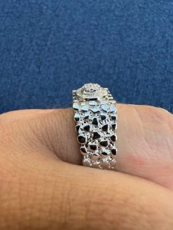 Solid Mens MOISSANITE Nugget Ring Real 925 Silver Iced Pinky Pass Diamond Test 19 Solid Mens MOISSANITE Nugget Ring Real 925 Silver Iced Pinky Pass Diamond Test -Harlem Bling Shop harlembling solid mens moissanite nugget ring real 925 silver iced pinky pass diamond test 73142.1664302349
