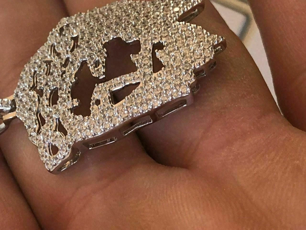 Solid Sterling Silver 925 Men's Unique Jesus Piece Pendant 1ct Lab Diamond Chain 9 Solid Sterling Silver 925 Men's Unique Jesus Piece Pendant 1ct Lab Diamond Chain - Image 7