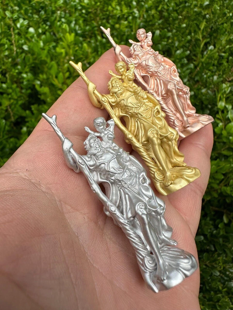 St Christopher Real 925 Silver / 14k Yellow Rose Gold Heavy 3D Pendant Necklace 12 St Christopher Real 925 Silver / 14k Yellow Rose Gold Heavy 3D Pendant Necklace - Image 10