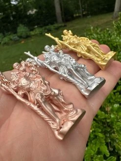 St Christopher Real 925 Silver / 14k Yellow Rose Gold Heavy 3D Pendant Necklace 37 St Christopher Real 925 Silver / 14k Yellow Rose Gold Heavy 3D Pendant Necklace -Harlem Bling Shop harlembling st christopher real 925 silver 14k yellow rose gold heavy 3d pendant necklace 21083.1688425153