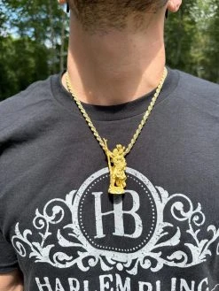 St Christopher Real 925 Silver / 14k Yellow Rose Gold Heavy 3D Pendant Necklace 24 St Christopher Real 925 Silver / 14k Yellow Rose Gold Heavy 3D Pendant Necklace -Harlem Bling Shop harlembling st christopher real 925 silver 14k yellow rose gold heavy 3d pendant necklace 76623.1688425182