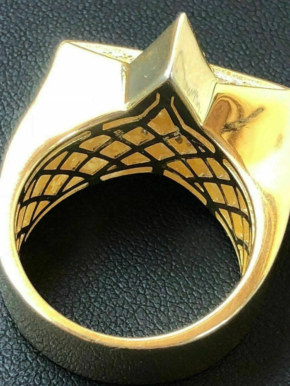 Star Ring Diamond Pinky Solid 925 Sterling Silver 14k Gold / Rose Gold Mens ICY 10 Star Ring Diamond Pinky Solid 925 Sterling Silver 14k Gold / Rose Gold Mens ICY - Image 8