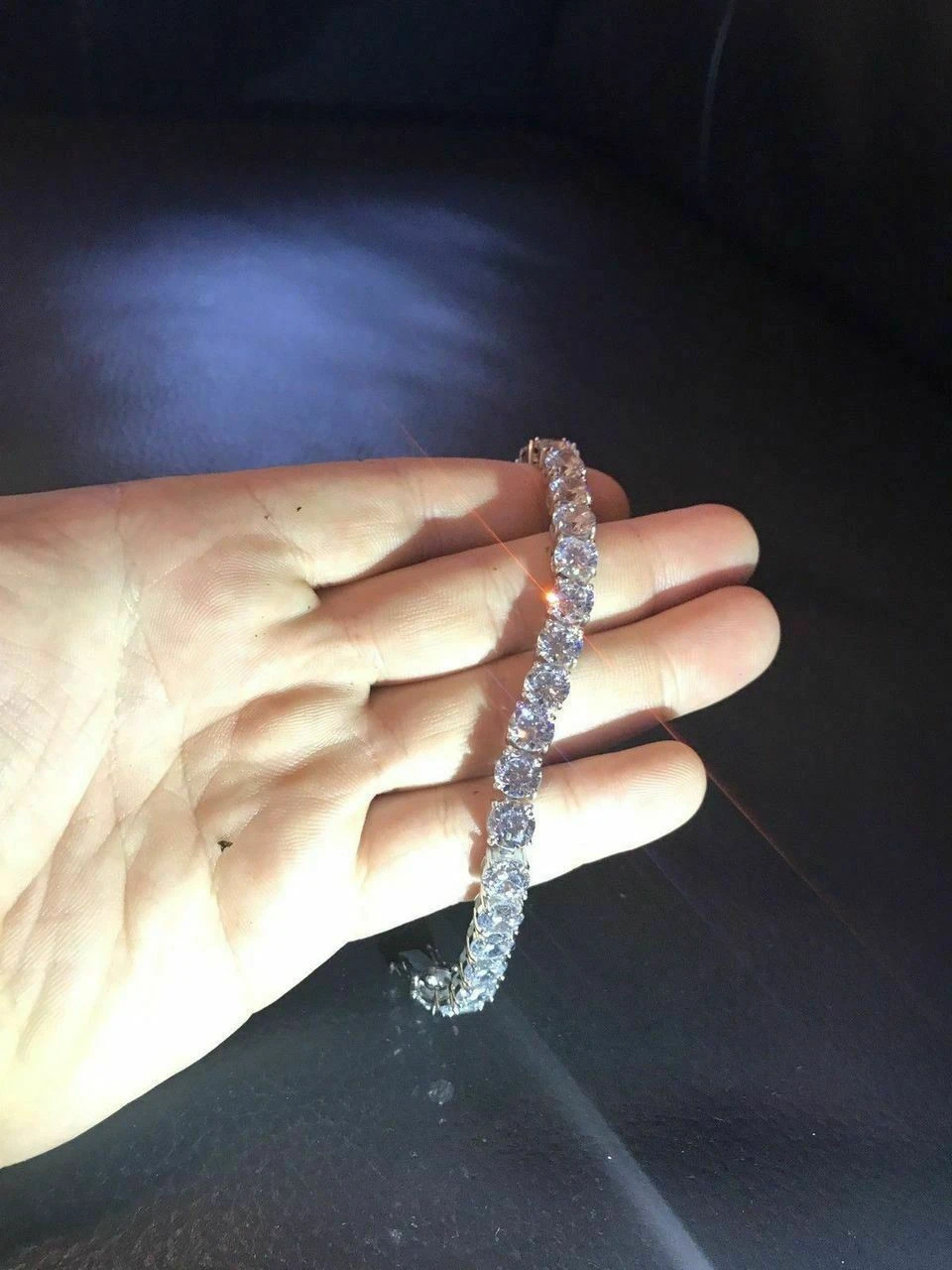 Tennis Bracelet SOLID 925 Sterling Silver MOISSANITE Pass Diamond Tester 3-7mm 10 Tennis Bracelet SOLID 925 Sterling Silver MOISSANITE Pass Diamond Tester 3-7mm - Image 8