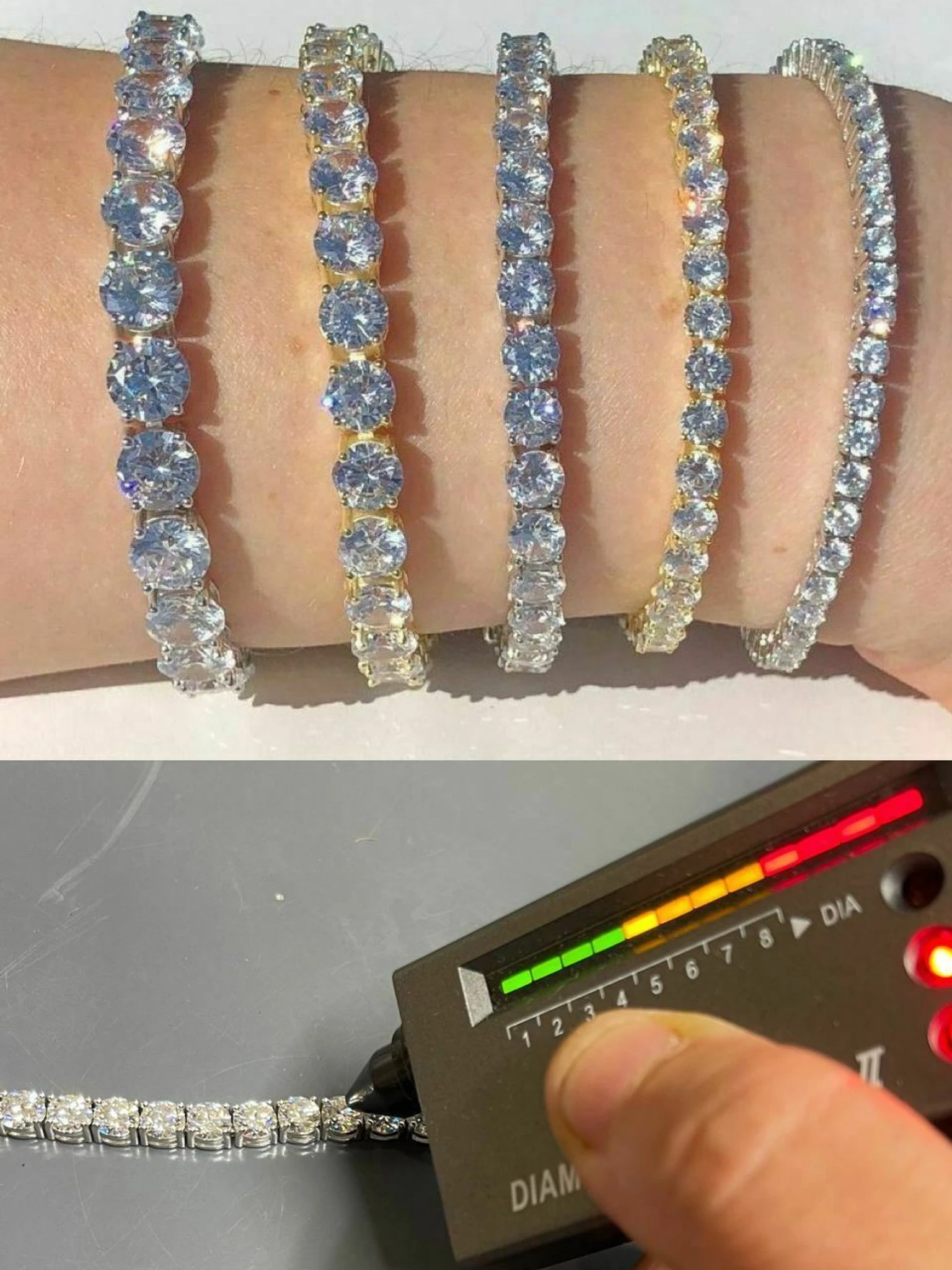 Tennis Bracelet SOLID 925 Sterling Silver MOISSANITE Pass Diamond Tester 3-7mm 3 Tennis Bracelet SOLID 925 Sterling Silver MOISSANITE Pass Diamond Tester 3-7mm