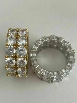 Tennis Ring 14k Gold & Solid 925 Silver Diamond Pinky Wedding Band Mens Womens -Harlem Bling Shop harlembling tennis ring 14k gold and solid 925 silver diamond pinky wedding band mens womens 56239.1664397060