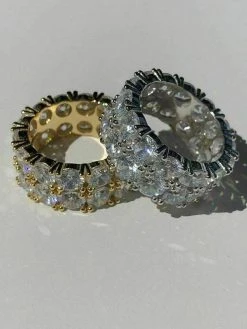 Tennis Ring 14k Gold & Solid 925 Silver Diamond Pinky Wedding Band Mens Womens -Harlem Bling Shop harlembling tennis ring 14k gold and solid 925 silver diamond pinky wedding band mens womens 69968.1664391109