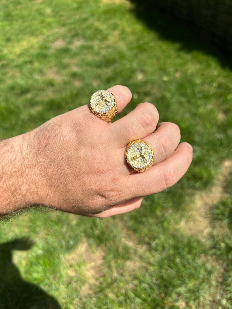 VVS Moissanite Nugget Ring Jesus On Cross Real 925 Silver 14K Gold Plated Iced 21 VVS Moissanite Nugget Ring Jesus On Cross Real 925 Silver 14K Gold Plated Iced - Image 19