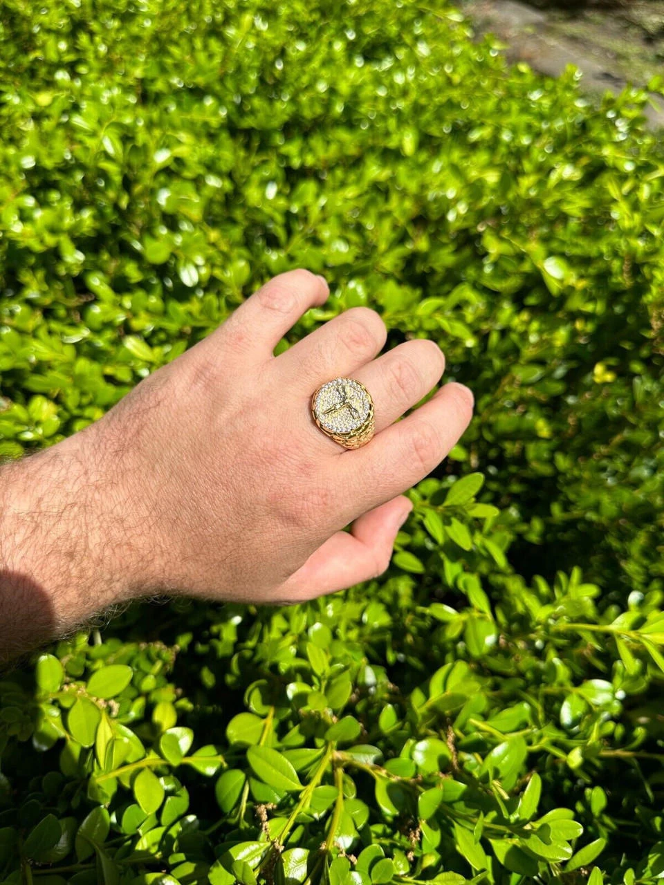 VVS Moissanite Nugget Ring Jesus On Cross Real 925 Silver 14K Gold Plated Iced 15 VVS Moissanite Nugget Ring Jesus On Cross Real 925 Silver 14K Gold Plated Iced - Image 13