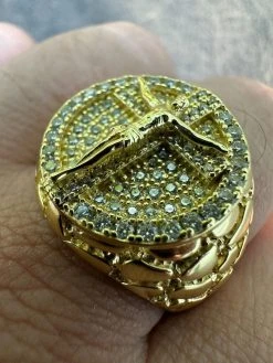VVS Moissanite Nugget Ring Jesus On Cross Real 925 Silver 14K Gold Plated Iced 28 VVS Moissanite Nugget Ring Jesus On Cross Real 925 Silver 14K Gold Plated Iced -Harlem Bling Shop harlembling vvs moissanite nugget ring jesus on cross real 925 silver 14k gold plated iced 19637.1683752160