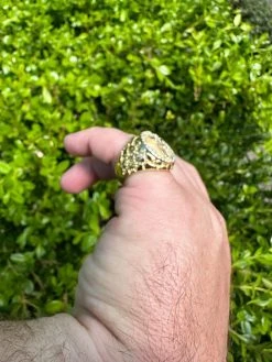 VVS Moissanite Nugget Ring Jesus On Cross Real 925 Silver 14K Gold Plated Iced 37 VVS Moissanite Nugget Ring Jesus On Cross Real 925 Silver 14K Gold Plated Iced -Harlem Bling Shop harlembling vvs moissanite nugget ring jesus on cross real 925 silver 14k gold plated iced 85123.1683752067