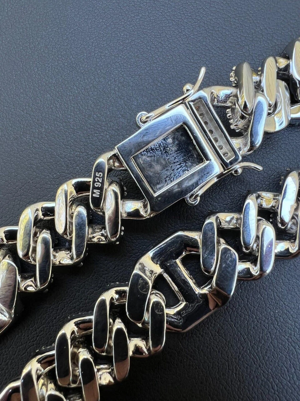 VVS MOISSANITE Solid 925 Silver Mens 15mm Figarucci Gucci Link Prong Cuban Chain 14 VVS MOISSANITE Solid 925 Silver Mens 15mm Figarucci Gucci Link Prong Cuban Chain - Image 12