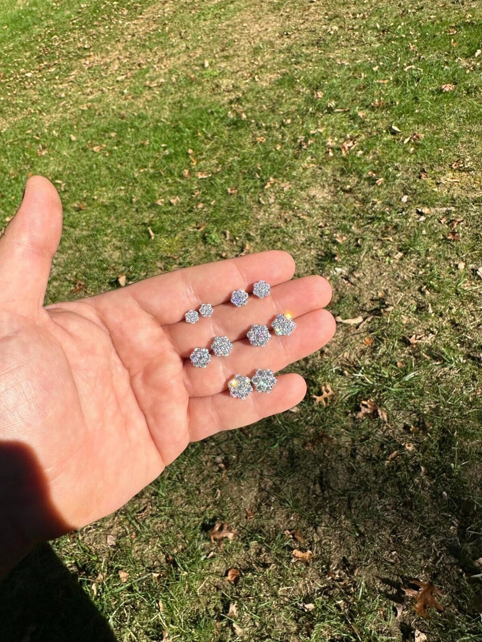 VVS Moissanite Studs Cluster Flower Set Earrings Real 925 Sterling Silver 6-11mm 19 VVS Moissanite Studs Cluster Flower Set Earrings Real 925 Sterling Silver 6-11mm - Image 17