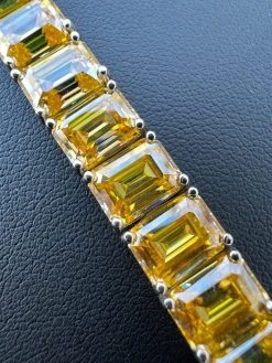 Yellow Canary 60ct MOISSANITE 8mm Tennis Bracelet 925 Silver Pass Diamond Test -Harlem Bling Shop harlembling yellow canary 60ct moissanite 8mm tennis bracelet 925 silver pass diamond test 07585.1674668558