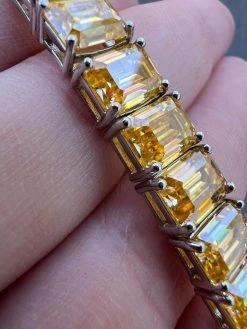 Yellow Canary 60ct MOISSANITE 8mm Tennis Bracelet 925 Silver Pass Diamond Test -Harlem Bling Shop harlembling yellow canary 60ct moissanite 8mm tennis bracelet 925 silver pass diamond test 25401.1674668521