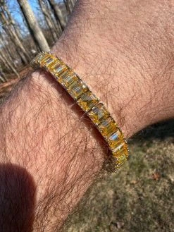 Yellow Canary 60ct MOISSANITE 8mm Tennis Bracelet 925 Silver Pass Diamond Test -Harlem Bling Shop harlembling yellow canary 60ct moissanite 8mm tennis bracelet 925 silver pass diamond test 37894.1674668452