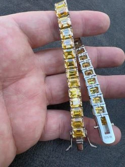 Yellow Canary 60ct MOISSANITE 8mm Tennis Bracelet 925 Silver Pass Diamond Test -Harlem Bling Shop harlembling yellow canary 60ct moissanite 8mm tennis bracelet 925 silver pass diamond test 61105.1674668392
