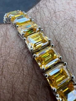 Yellow Canary 60ct MOISSANITE 8mm Tennis Bracelet 925 Silver Pass Diamond Test -Harlem Bling Shop harlembling yellow canary 60ct moissanite 8mm tennis bracelet 925 silver pass diamond test 69870.1674668541