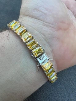 Yellow Canary 60ct MOISSANITE 8mm Tennis Bracelet 925 Silver Pass Diamond Test -Harlem Bling Shop harlembling yellow canary 60ct moissanite 8mm tennis bracelet 925 silver pass diamond test 93189.1674668445